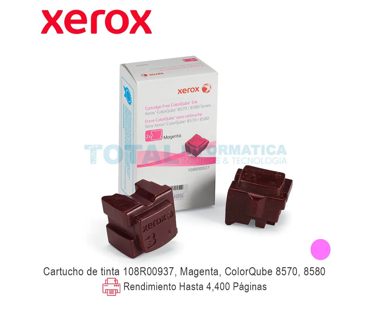TINTA SOLIDA XEROX ( 108R00937 ) MAGENTA, COLORQUBE 8570, 4.4 KPG - imagen 1