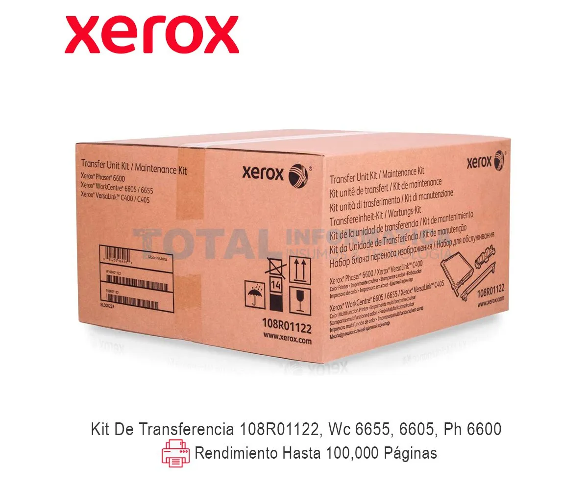 KIT UNIDAD DE TRANSFERENCIA XEROX ( 108R01122 ) PHASER 6600, WORKCENTRE 6605 - imagen 1