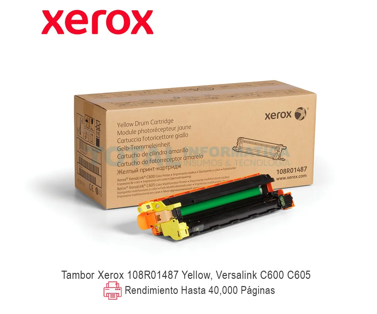 TAMBOR XEROX ( 108R01487 ) VERSALINK C600, C605, YELLOW - imagen 1