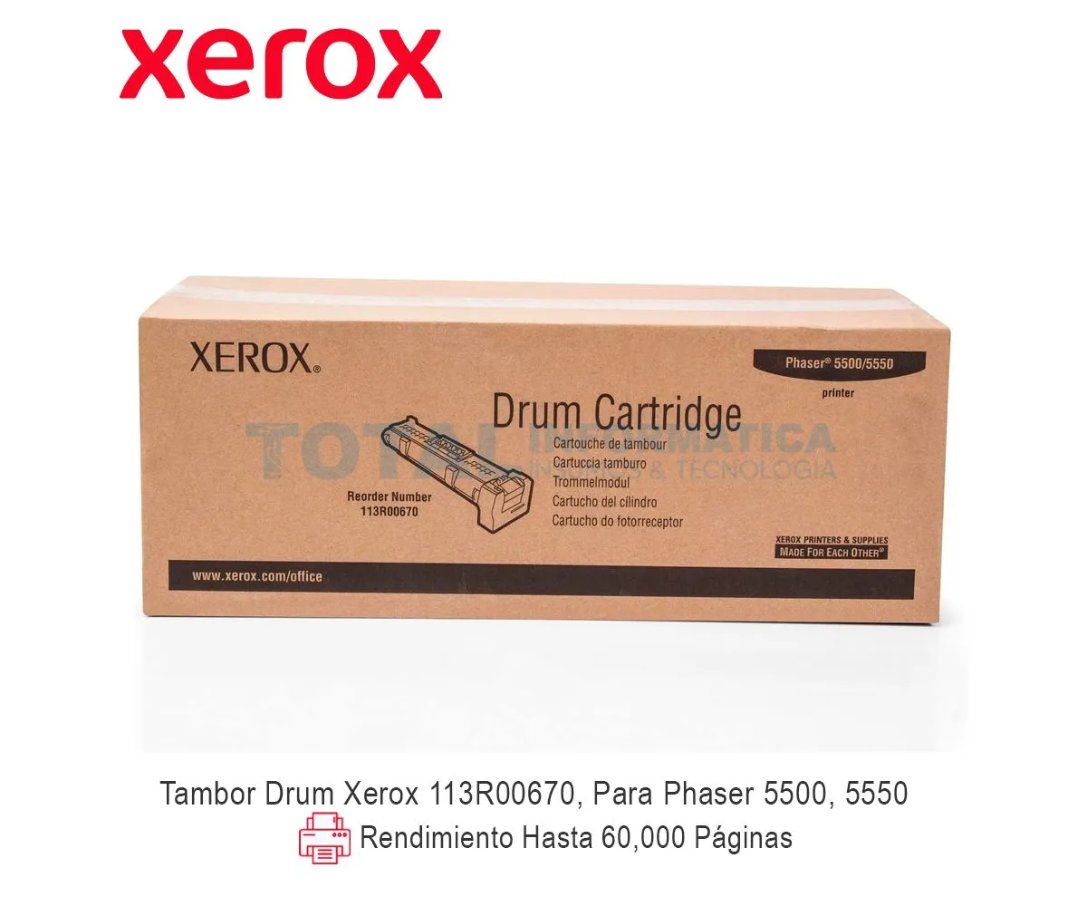 DRUM XEROX ( 113R00670 ) PHASER 5500, 5550, 60K - imagen 1