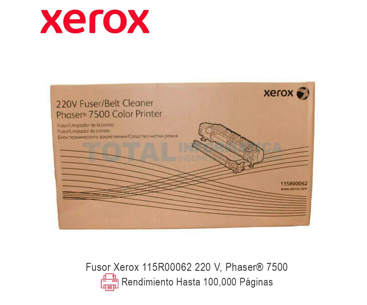 FUSOR XEROX ( 115R00062 ) PHASER 7500, 220V, 100K - imagen 1
