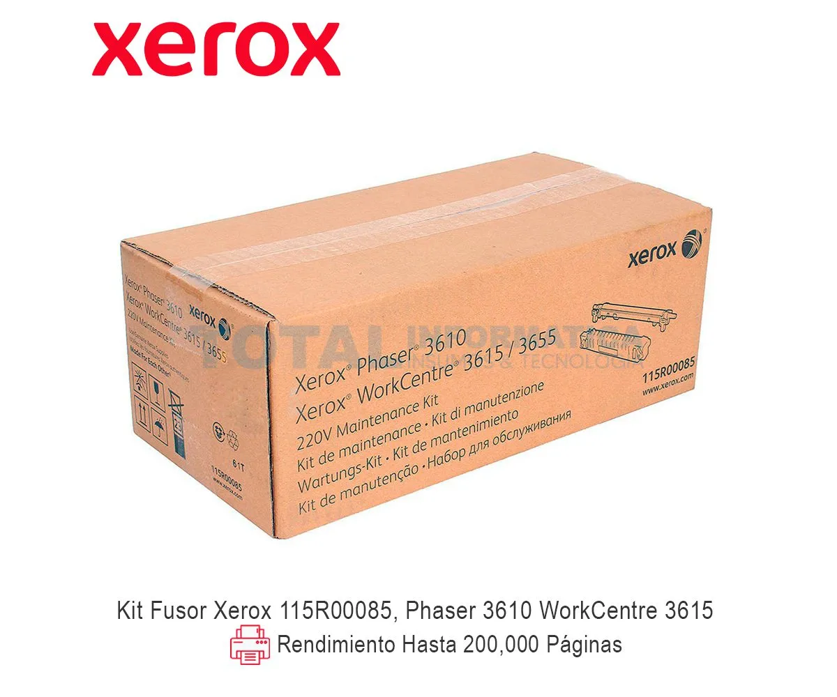 FUSER KIT XEROX ( 115R00085 ) PHASER 3610, WORKCENTRE 3615 - imagen 1