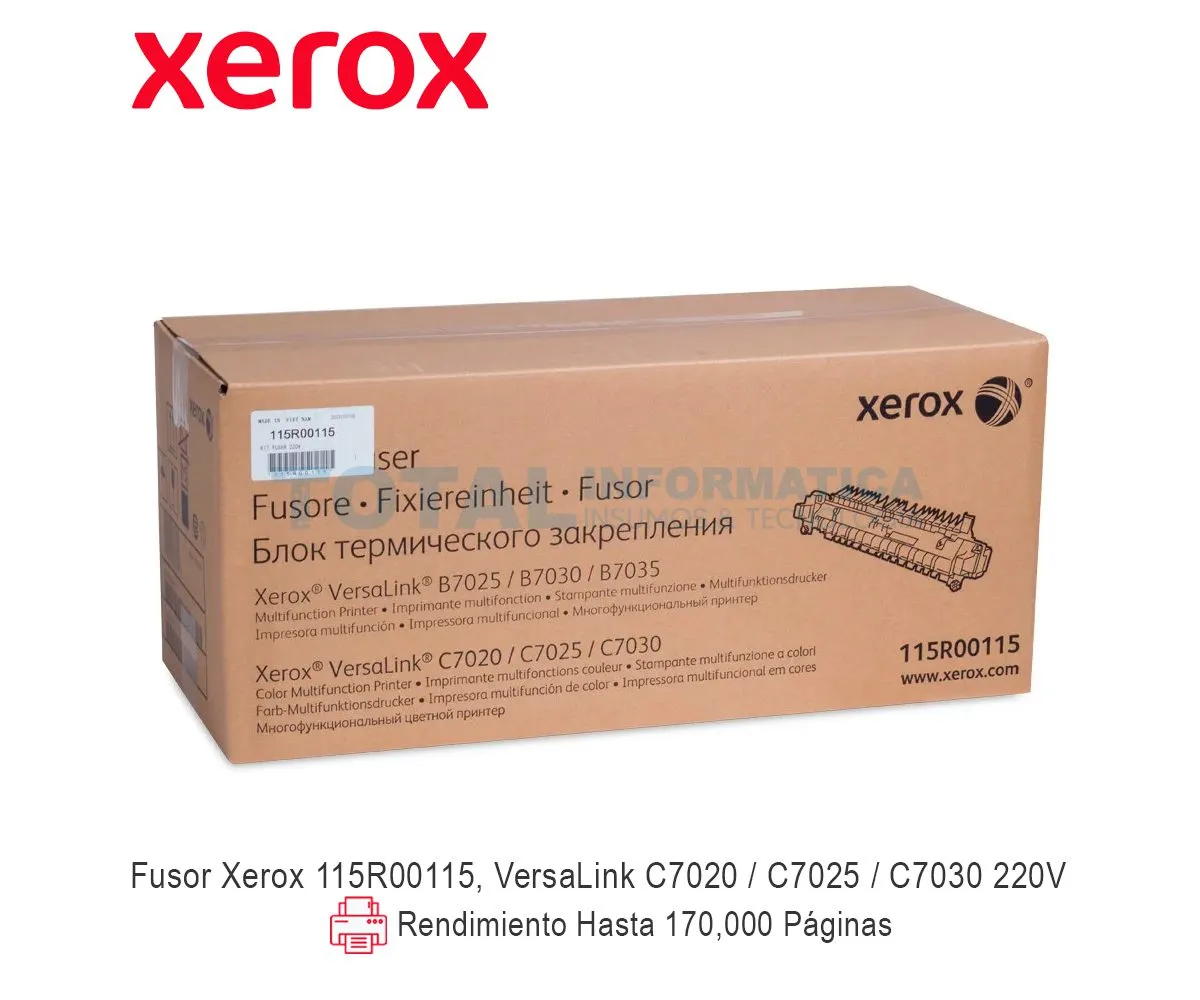 FUSOR 220V XEROX ( 115R00115 ) VERSALINK B7025, B7030, B7035 - imagen 1