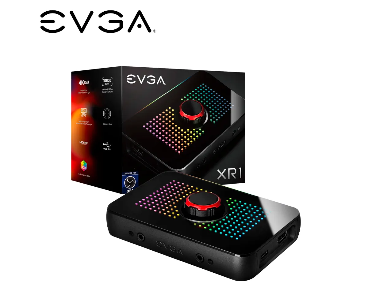 TARJETA DE CAPTURA EVGA XR1, MEZCLADOR DE AUDIO, ARGB, CERTIFICADA PARA OBS, USB 3.0 - imagen 1