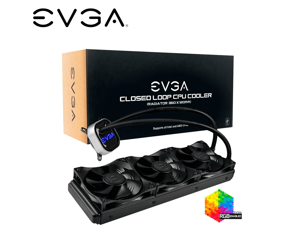 COOLER DE CPU EVGA CLC360 400-HY-CL36-V1, RGB, LED, INTEL/AMD - imagen 1