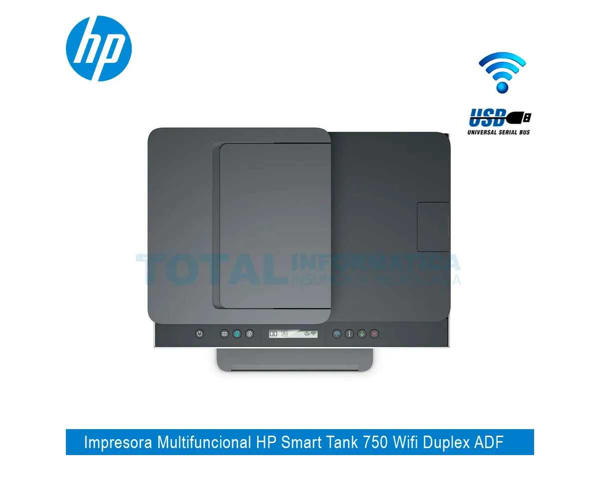 MULTIFUNCIONAL HP SMART TANK 750, ADF, DUPLEX, WIFI, USB, BLUETOOTH - imagen 3