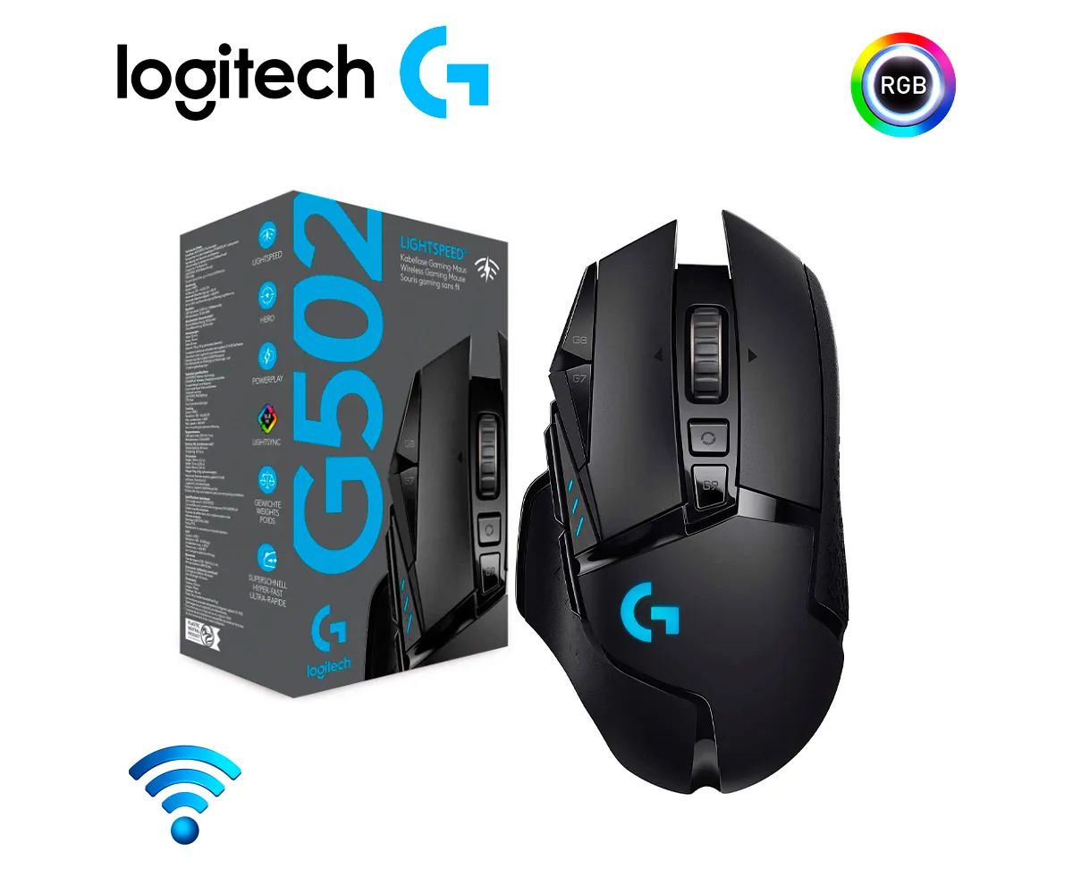 MOUSE GAMING LOGITECH G502 LIGTHSPEED ( 910-005565 ) INALÁMBRICO, NEGRO - imagen 1