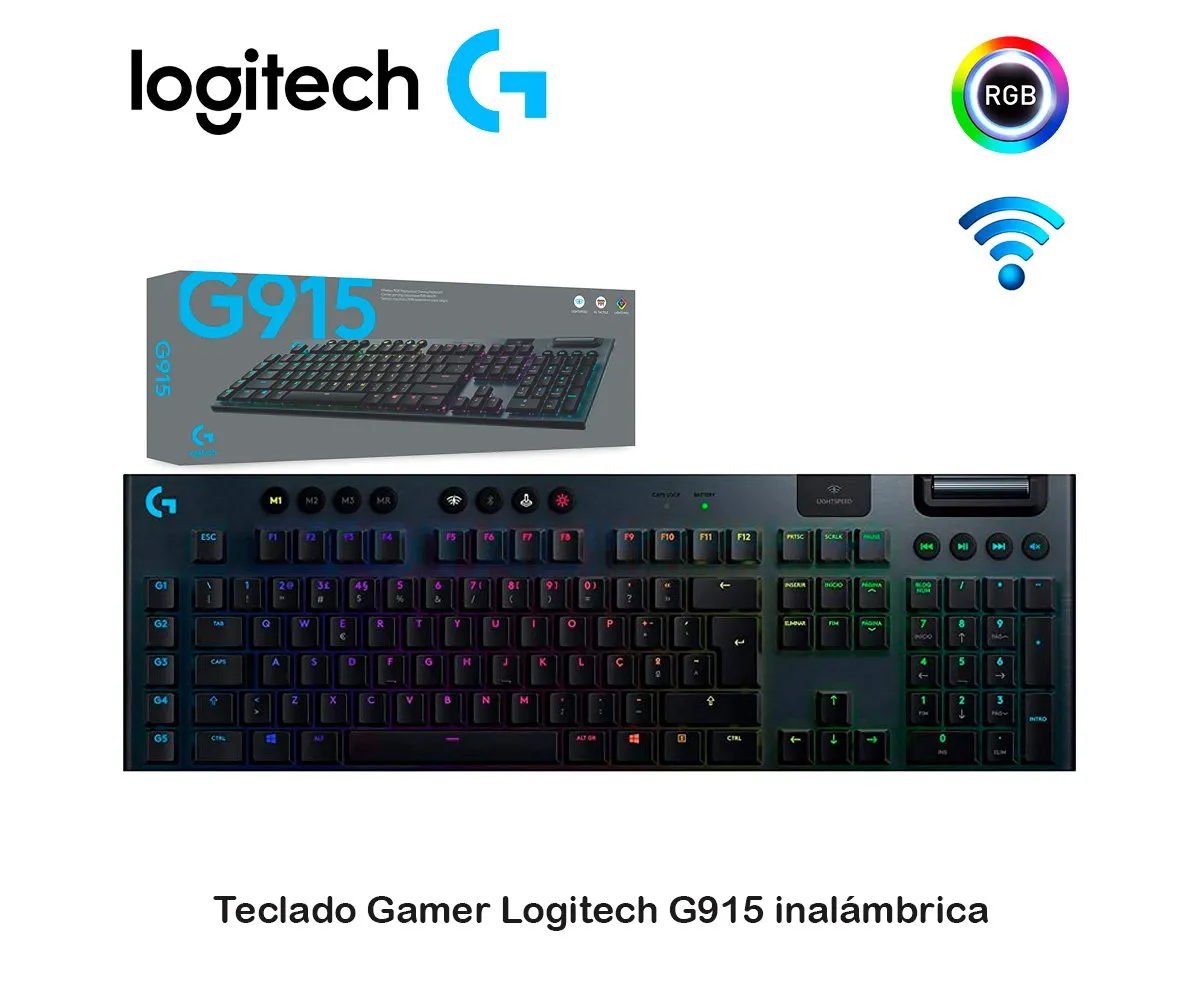 TECLADO LOGITECH G915 ( 920-008902 ) RGB Y LIGHTSYNC MECÁNICO - imagen 1