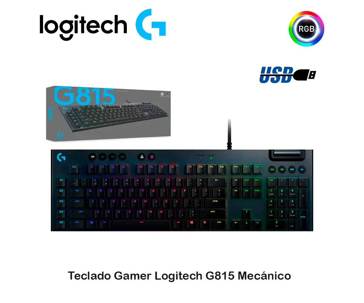 TECLADO LOGITECH G815 ( 920-008984 ) MECANICO, RGB Y LIGHTSYNC - imagen 1