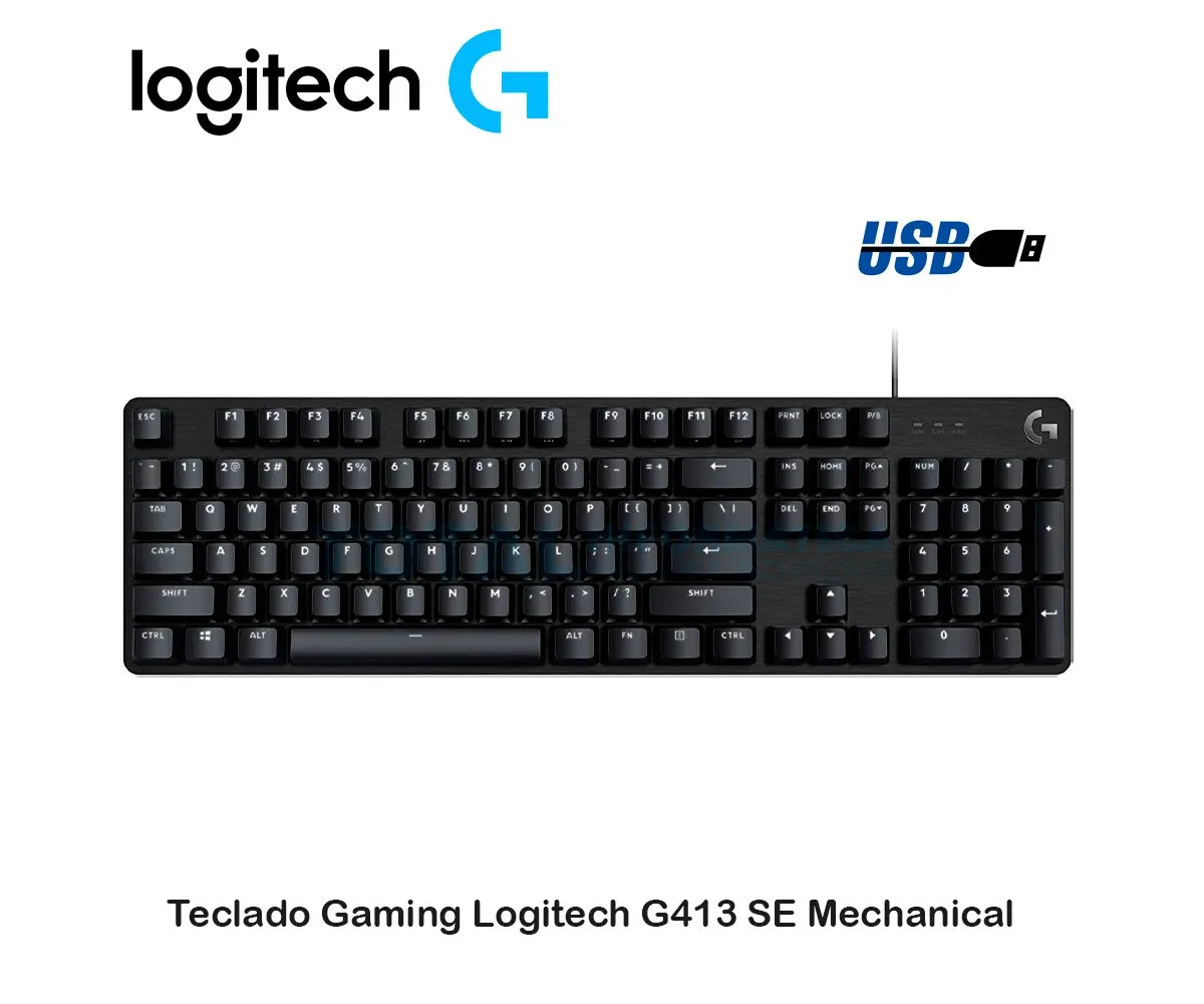 TECLADO GAMING LOGITECH G413 SE BLACKLIGHT ( 920-010433 ) MECANICO, NEGRO - imagen 1