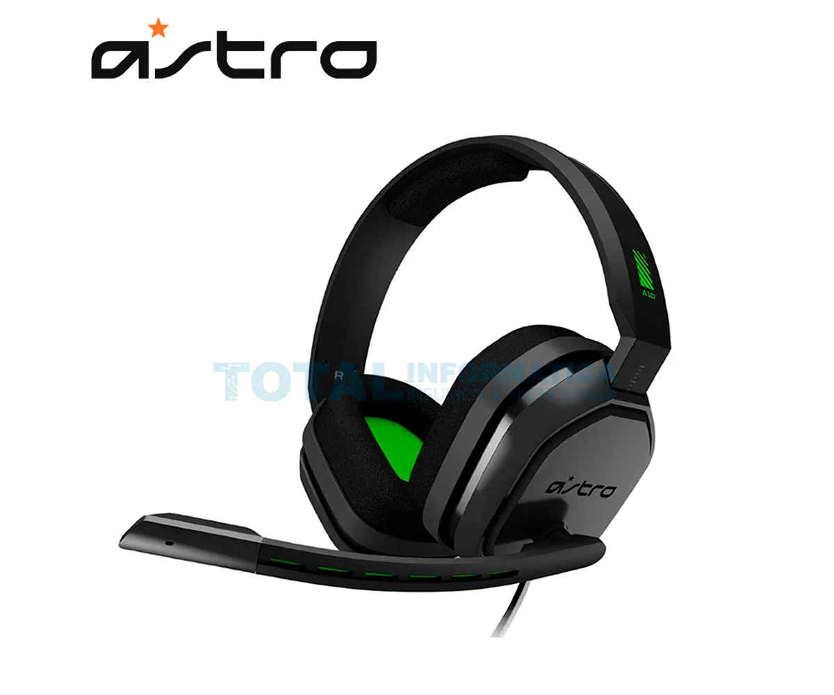 AUDIFONO GAMING LOGITECH ASTRO A10 ( 939-001510 ) MICRÓFONO, GRIS CON VERDE - imagen 2
