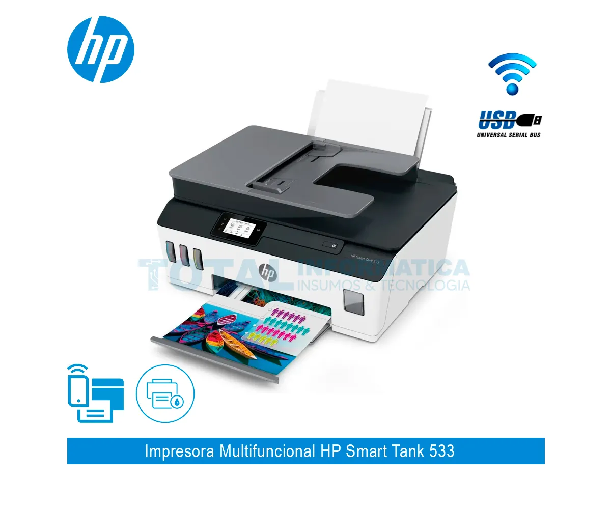 MULTIFUNCIONAL HP SMART TANK 533 PLUS, A INYECCION, ADF - imagen 2