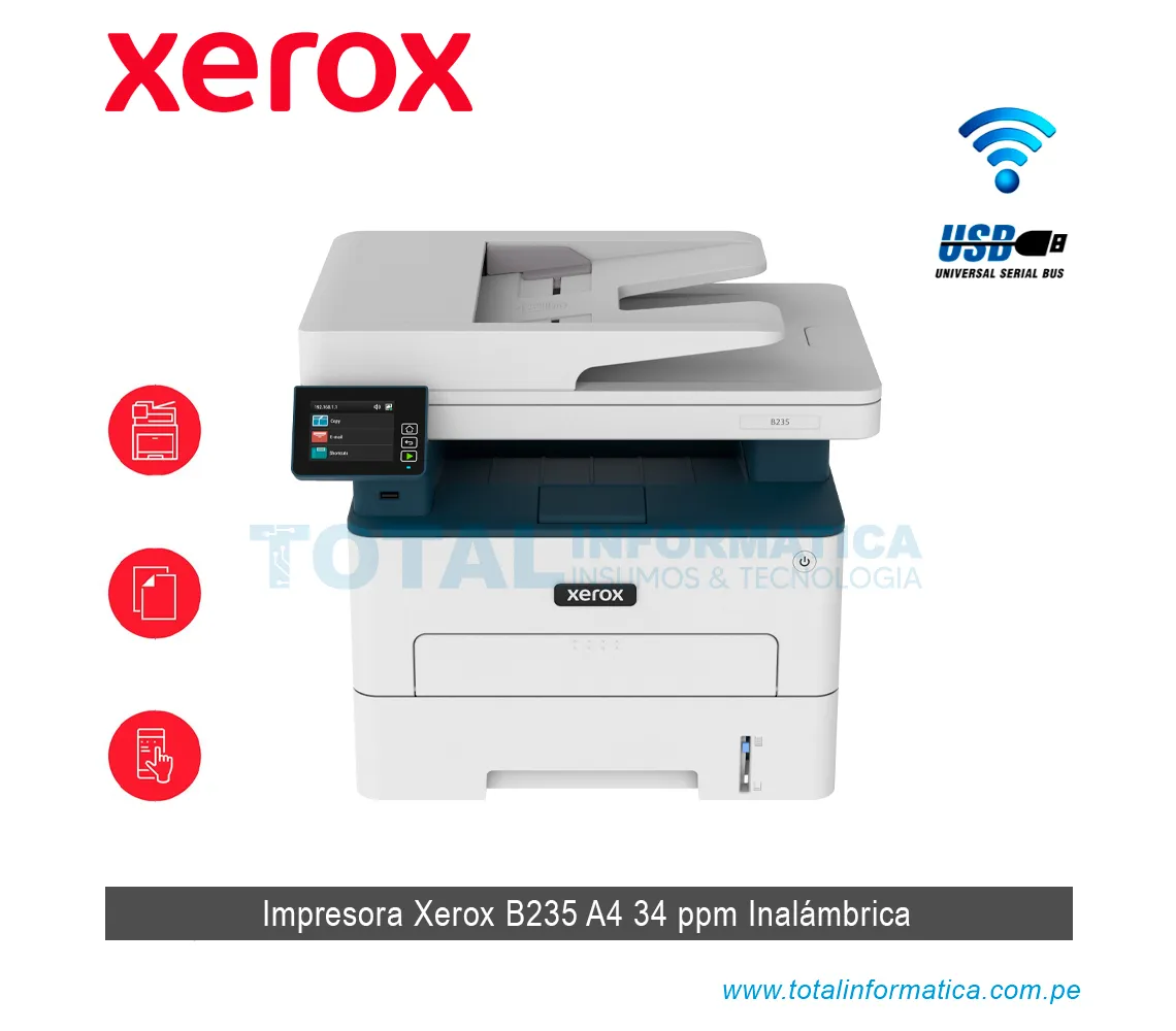 MULTIFUNCIONAL LASER XEROX B235V/DNI, A4/34PPM, MONOCROMATICA - imagen 1