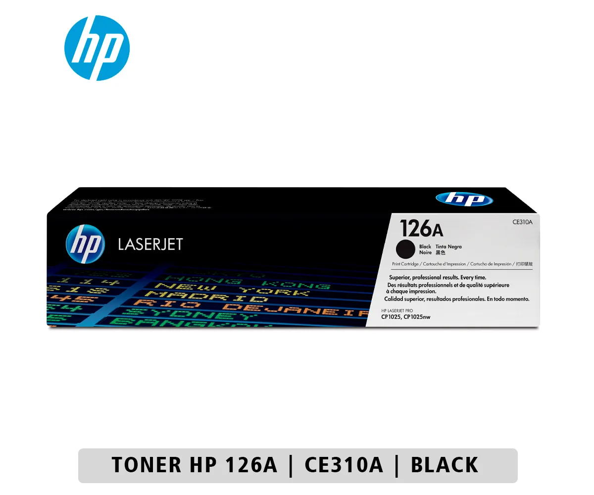 TONER HP 126A BLACK (CE310A) LASERJET CP1025NW, 1200 PÁGINAS. - imagen 1