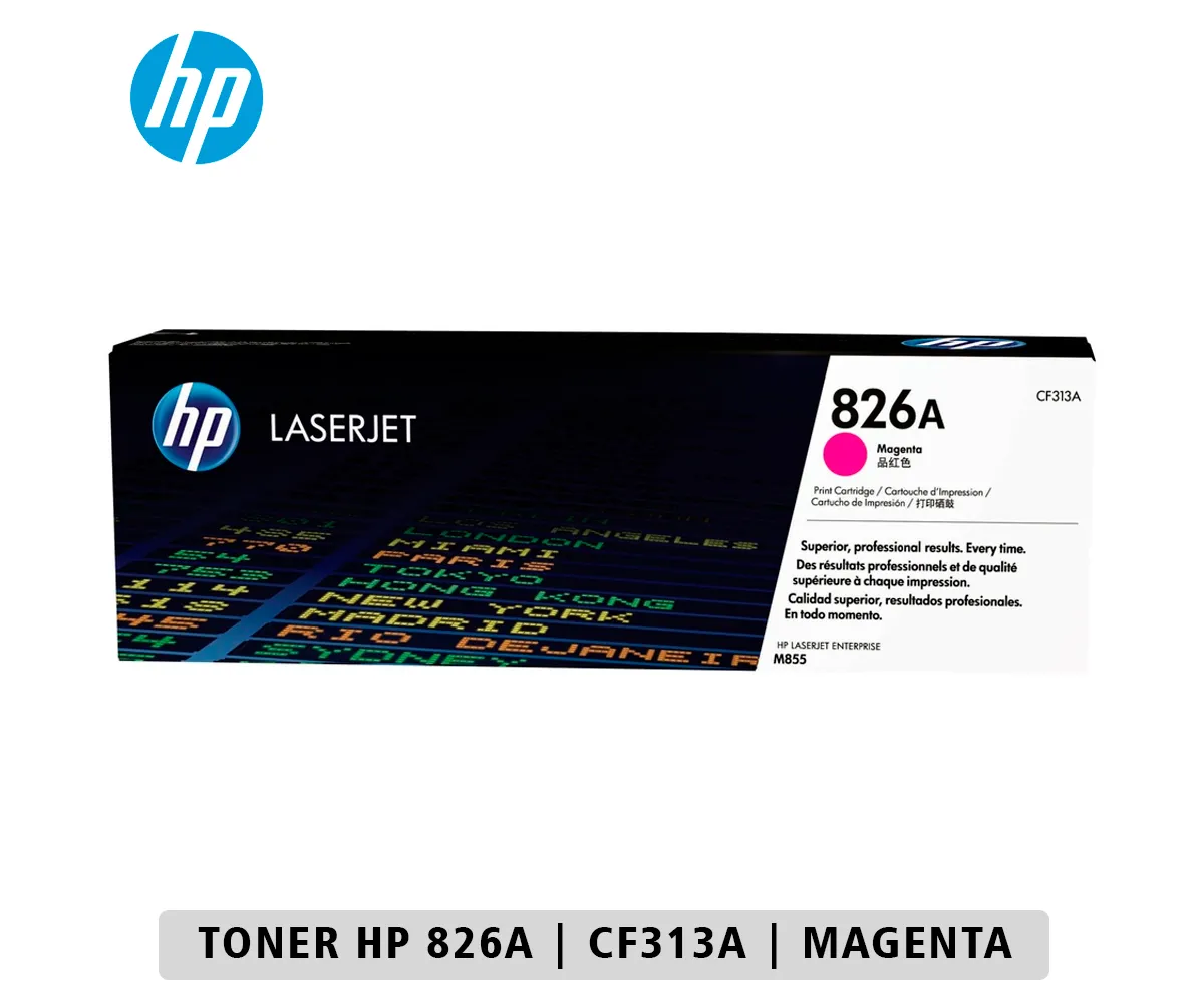 TONER HP 826A MAGENTA (CF313A) LASERJET M855DN 31,500 PÁGINAS. - imagen 1