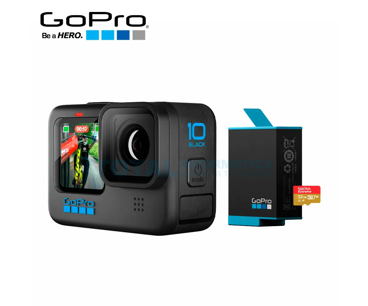 VIDEOCÁMARA DIGITAL GOPRO HERO10, PANTALLA TÁCTIL LCD, 5.3K, LAN INALÁMBRICA, NEGRO - imagen 3