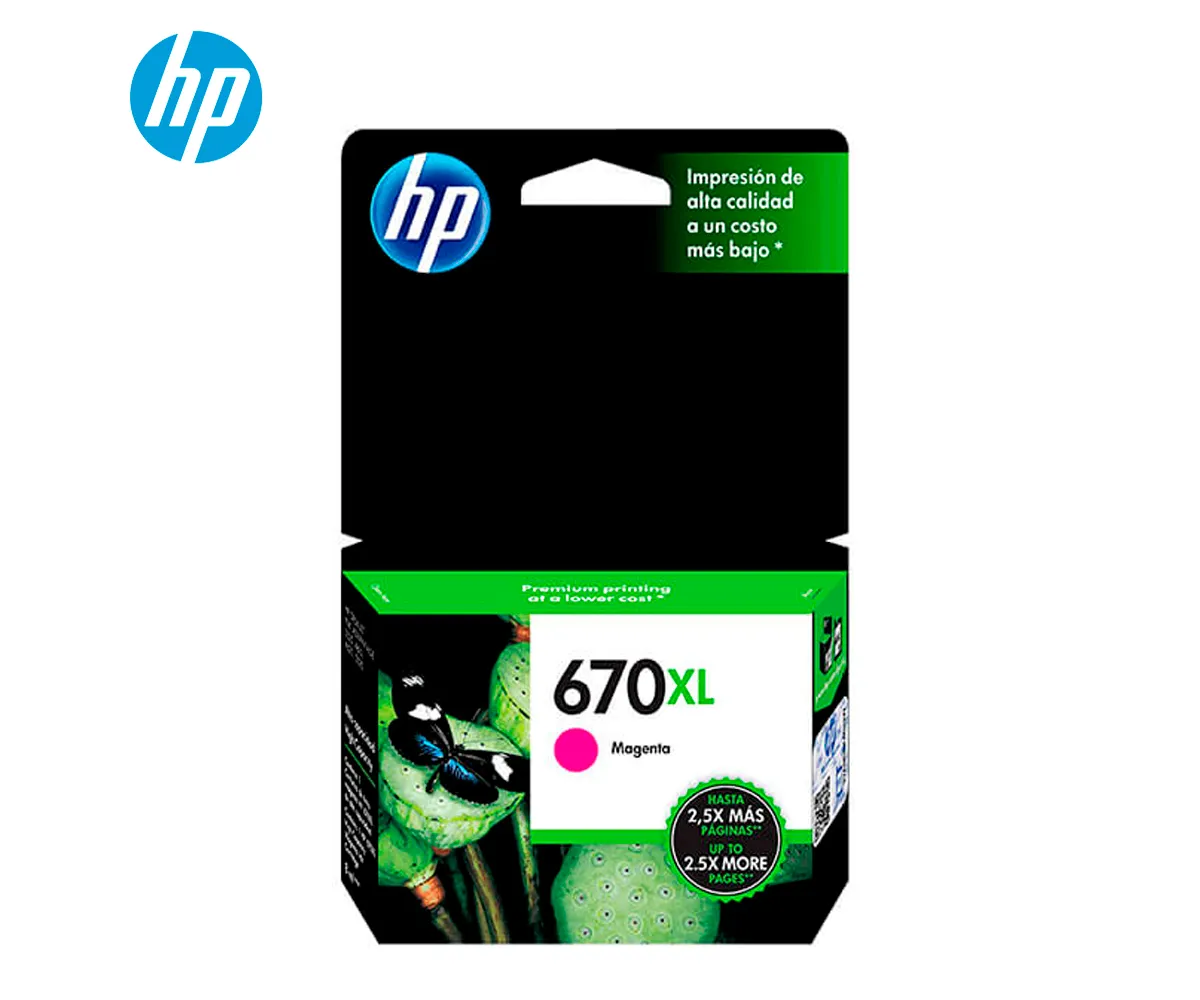 TINTA HP 670XL MAGENTA CZ119AL DESIGNJET INK ADVANTAGE 3525, 4615, 4625, 5525, 750 PAGINAS. - imagen 2