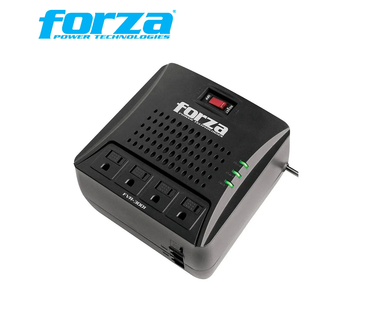 ESTABILIZADOR FORZA 3000VA FVR-3002 1500W VATIOS, 4 TOMAS 220V - imagen 1