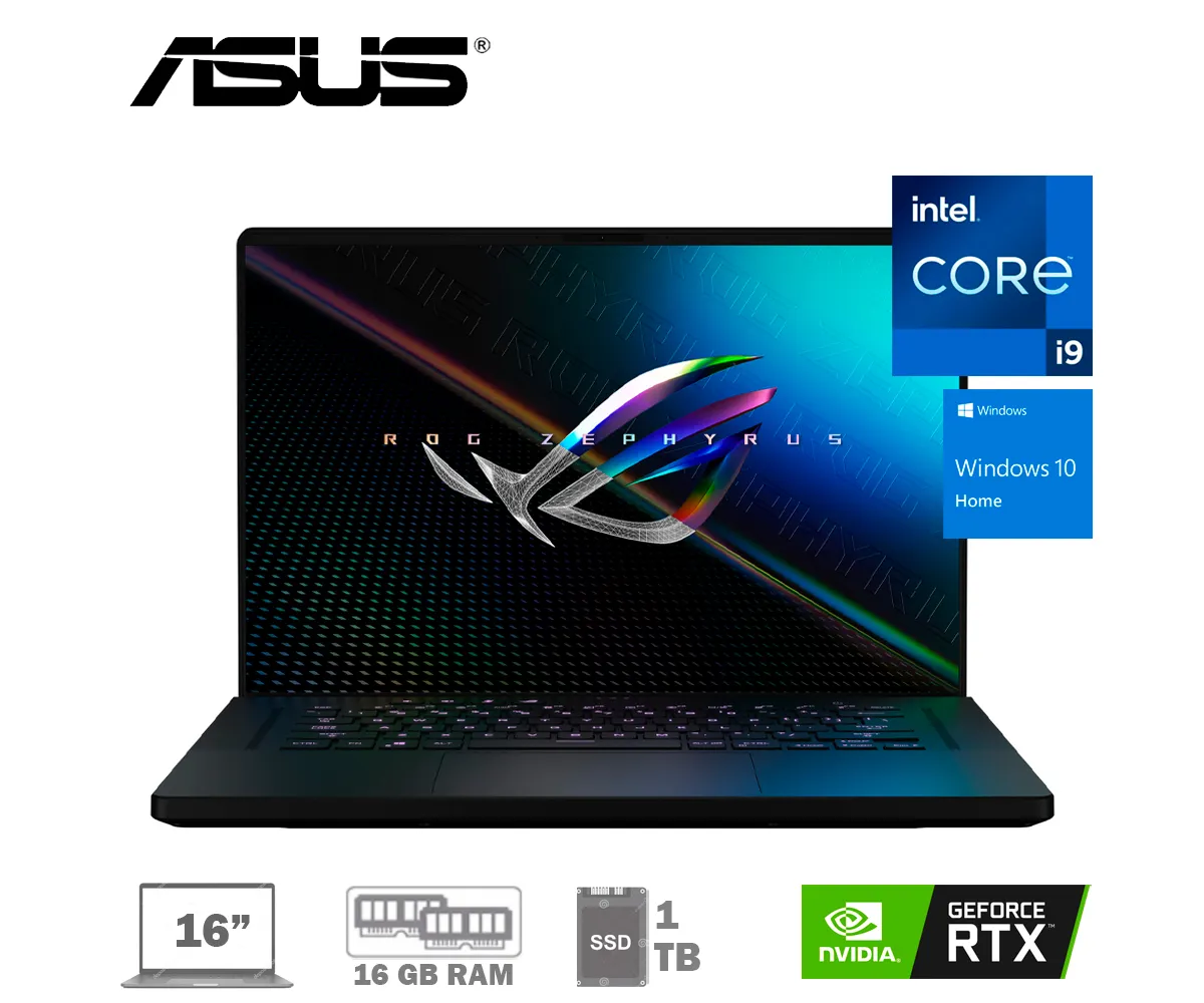 LAPTOP ASUS ROG ZEPHYRUS M16 GU603HM, CORE I9-11900H, RAM 16GB, SSD 1TB, 6GB RTX 3060, LED 16" WQXGA A 165HZ, WIN 10 HOME - imagen 1