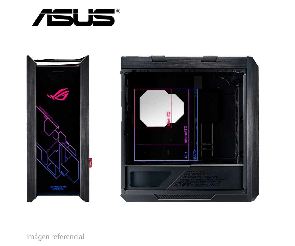 CASES ASUS STX HELIOS BLACK (GX601 ROG STRIX HELIOS CASE/BK) CON PANEL FRONTAL USB 3.1, VIDRIO TEMPLADO AHUMADO - imagen 3
