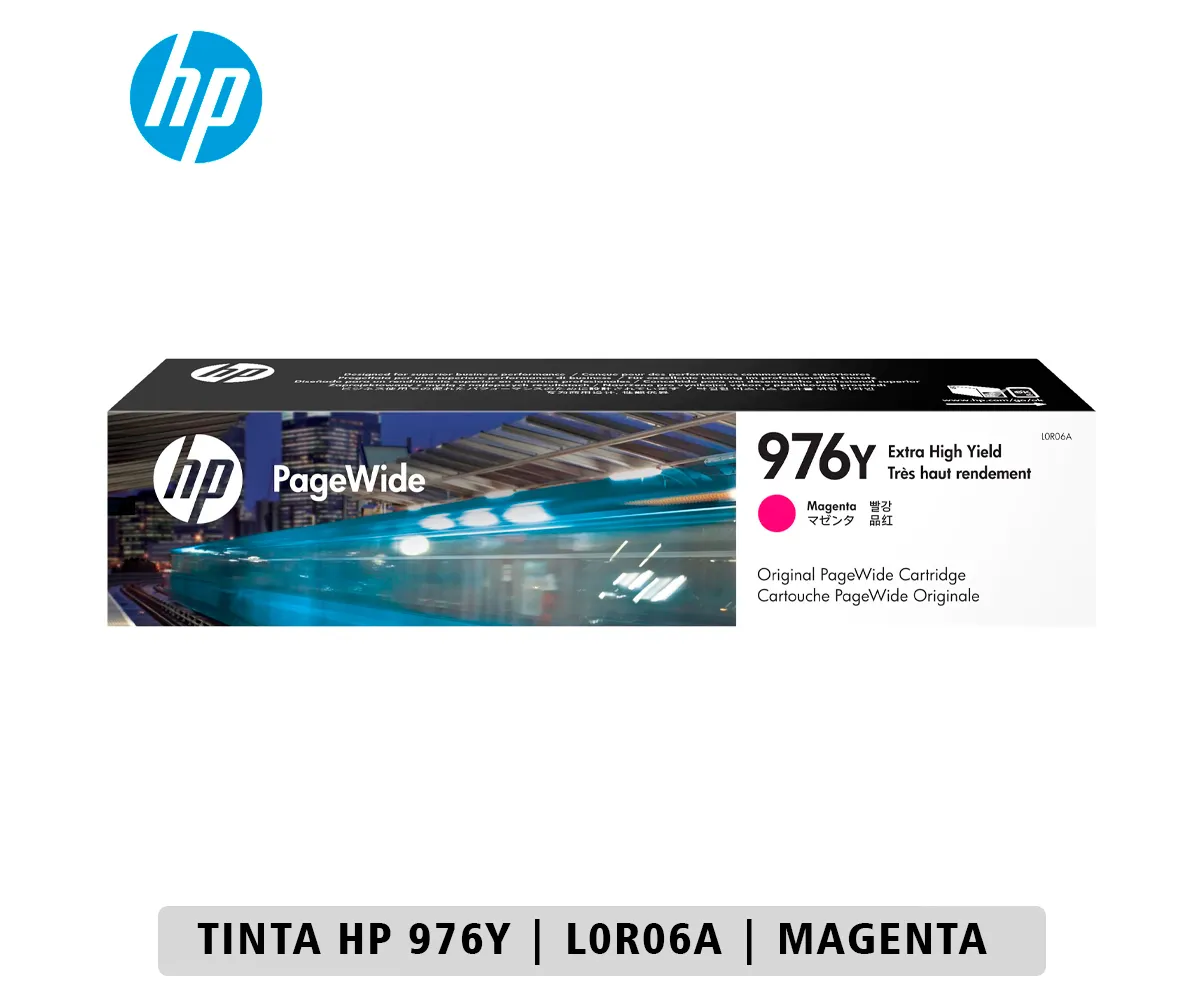 TINTA HP 976Y MAGENTA L0R06A PAGE WIDE PRO 552, 577, 13000 PAGINAS. - imagen 1