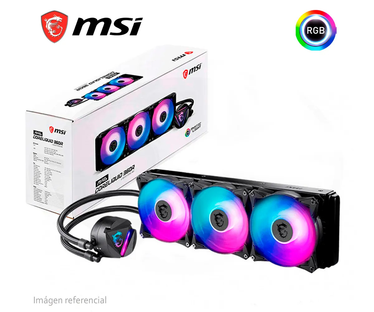 REFRIGERACIÓN LÍQUIDA MSI MAG CORELIQUID 360R ARGB, ARGB, COMPATIBLE CON INTEL, AMD. - imagen 1