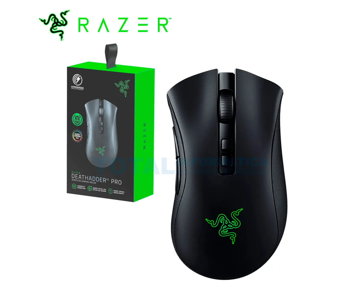 MOUSE GAMING RAZER DEATHADDER V2 PRO INALAMBRICO, LED RGB, NEGRO - imagen 1