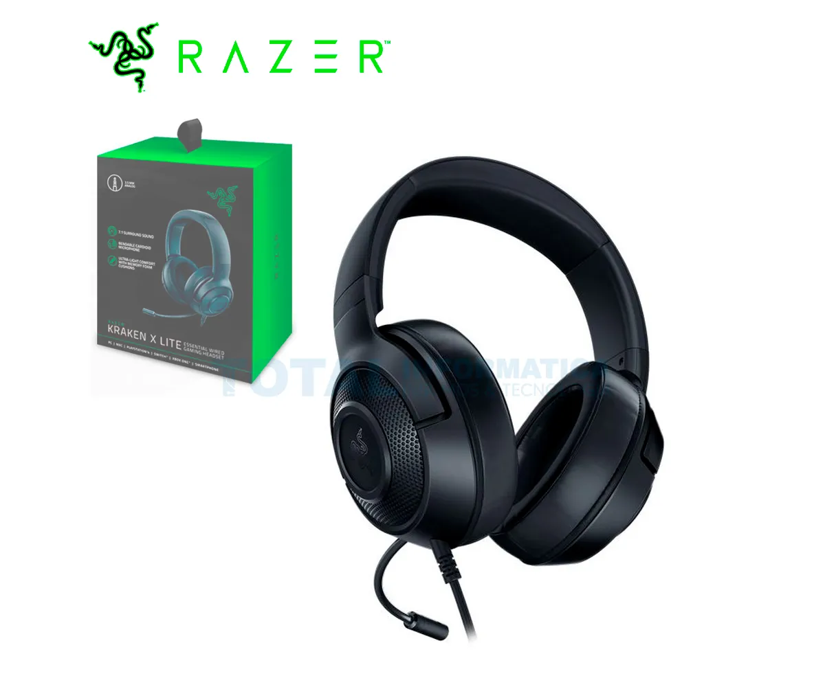 AUDIFONO GAMING RAZER KRAKEN X, CON MICROFONO, BLACK - imagen 1
