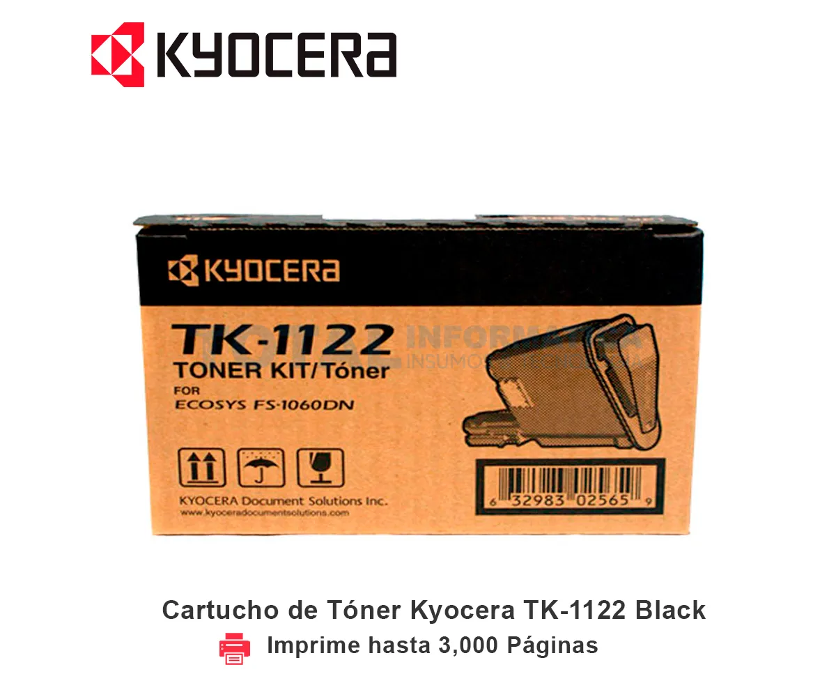 TONER KYOCERA TK-1122, FS-1060DN, 1025MFP, 1125MFP, 3,000 PAGINAS - imagen 1