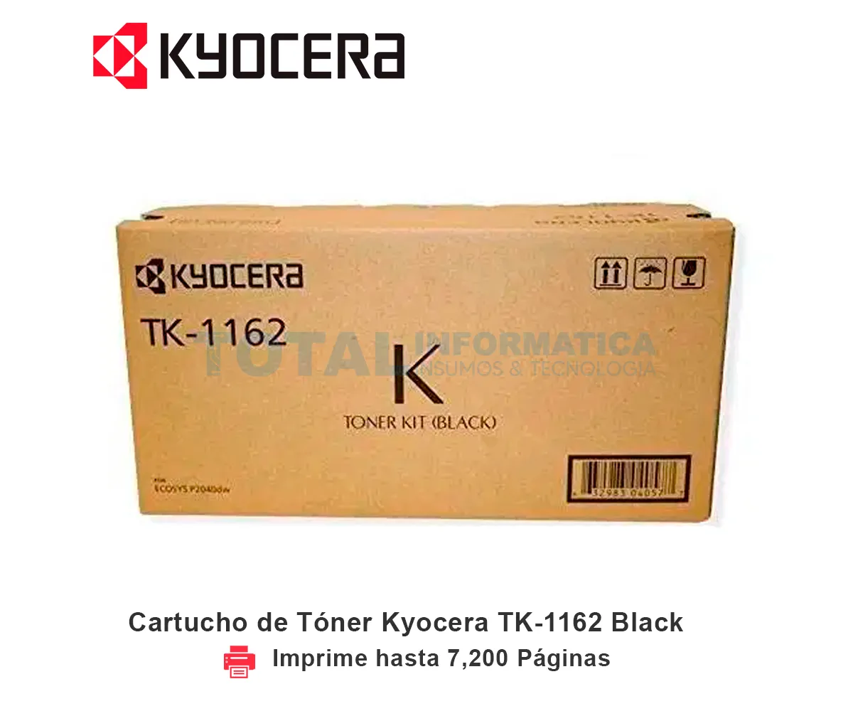 TONER KYOCERA TK-1162 BLACK, ECOSYS, 7200 PÁGINAS - imagen 1