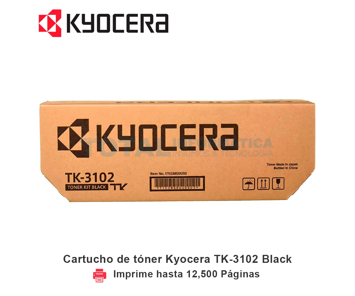TONER KYOCERA TK-3102 BLACK, FS-2100DN, M3040IDN, 12,500 PAGINAS - imagen 1