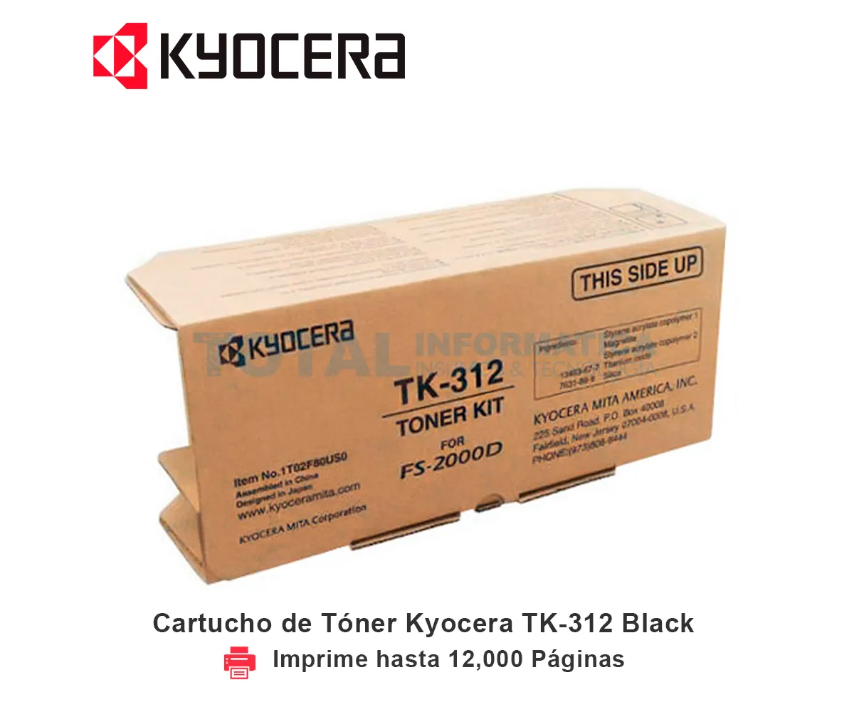 TONER KYOCERA TK-312 BLACK, FS-2000D, 12000 PÁGINAS - imagen 1