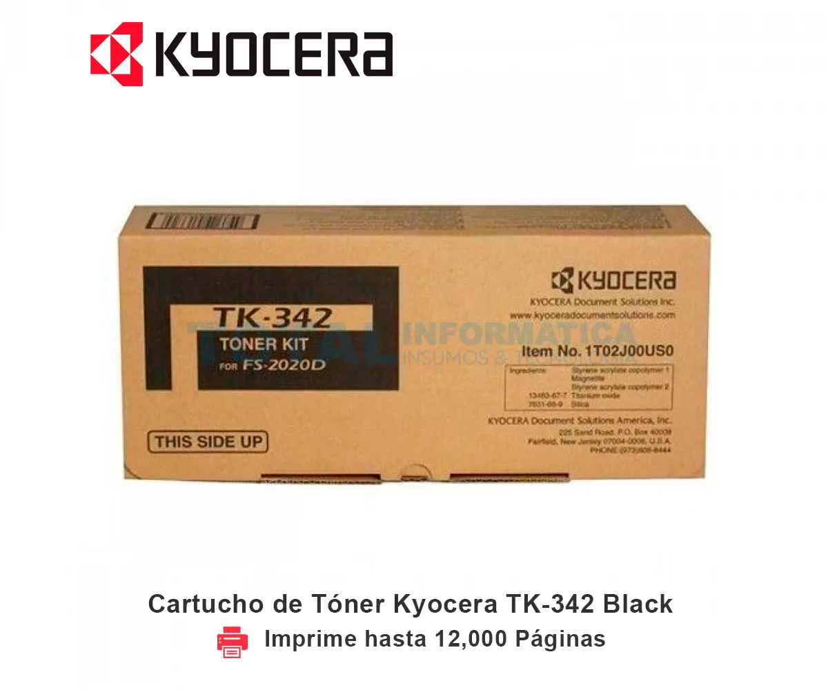 TONER KYOCERA TK-342 BLACK, 12000 PÁGINAS - imagen 1