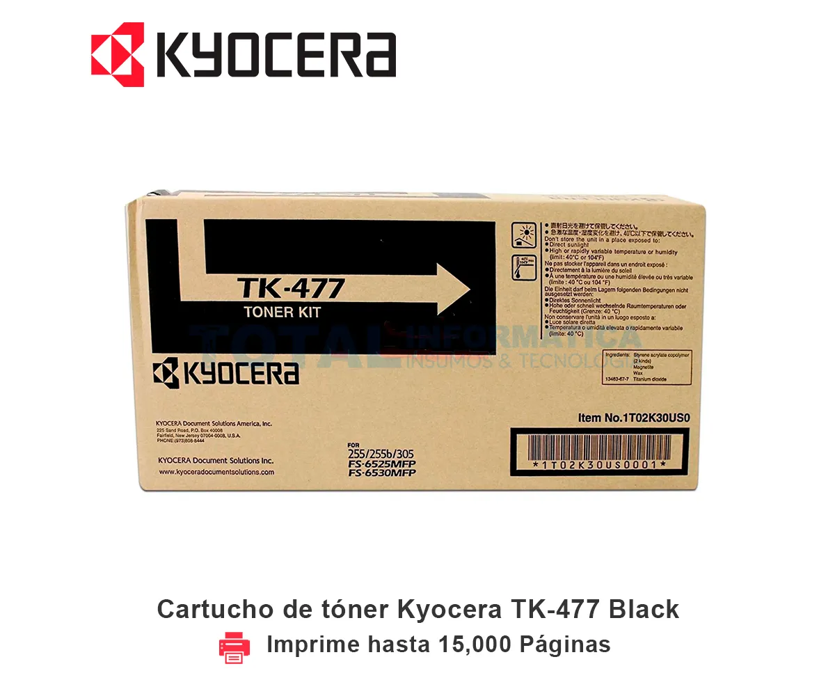 TONER KYOCERA TK-477 BLACK, TASKALFA, 15000 PAGINAS - imagen 1
