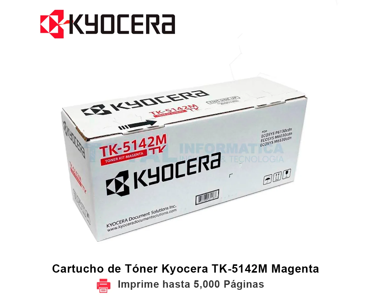 TONER KYOCERA TK-5142M MAGENTA, ECOSYS M6030CDN, 5000 PAGINAS - imagen 1
