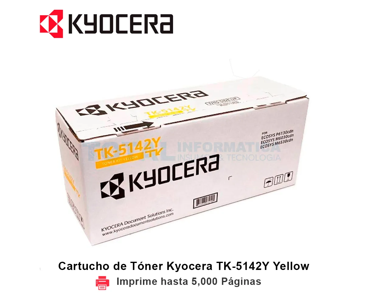 TONER KYOCERA TK-5142Y YELLOW, ECOSYS M6030CDN, 5000 PAGINAS - imagen 1