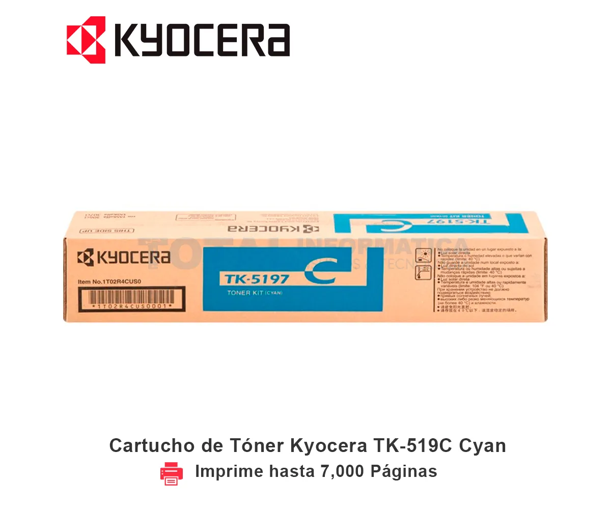TONER KYOCERA TK-5197C CYAN, TASKALFA, 7000 PAGINAS - imagen 1