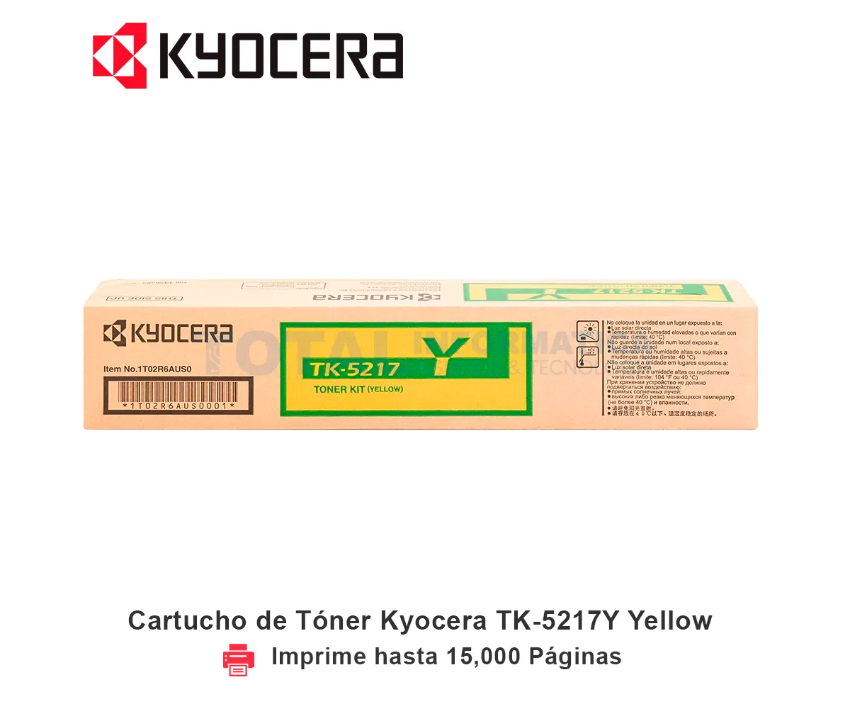 TONER KYOCERA TK-5217Y YELLOW, TASKALFA, 15000 PAGINAS - imagen 1