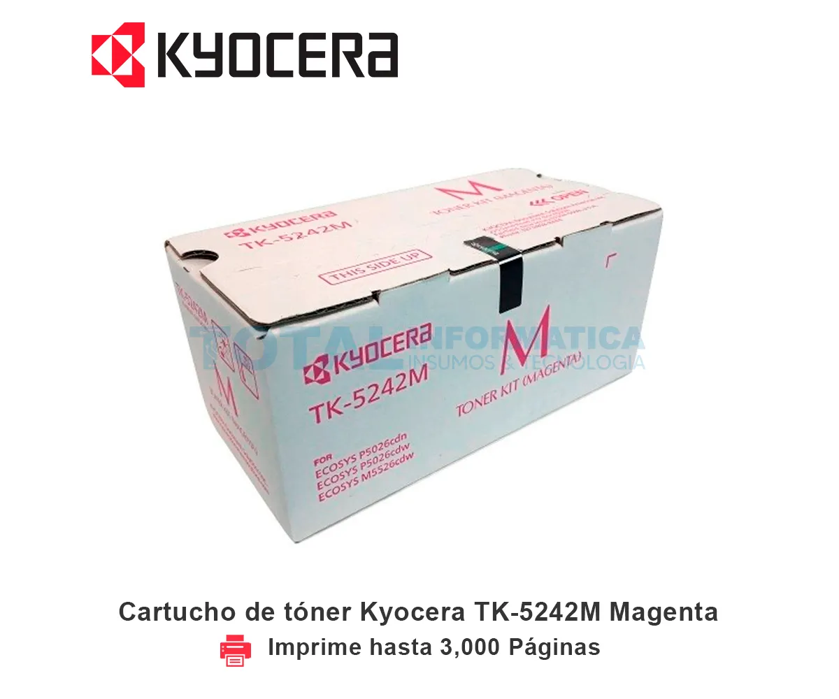 TONER KYOCERA TK-5242M MAGENTA, ECOSYS, 3000 PAGINAS - imagen 1