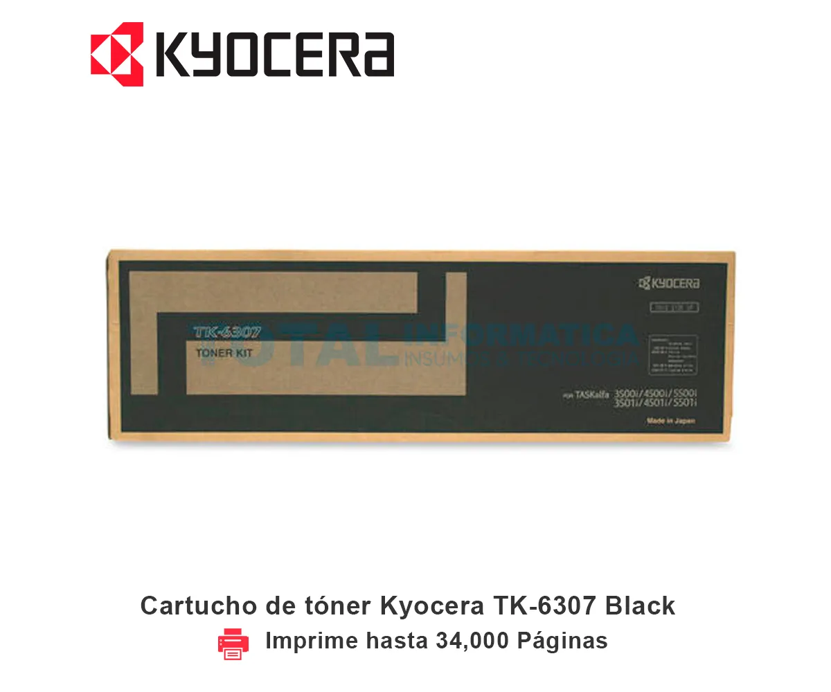 TONER KYOCERA TK-6307 BLACK, TASKALFA, 35000 PAGINAS - imagen 1