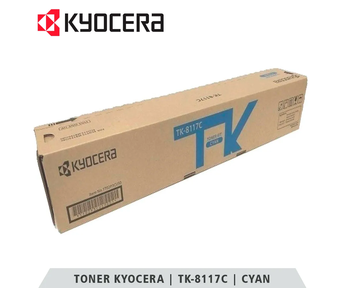 TONER KYOCERA TK-8117C CYAN, ECOSYS M8124CIDN, 6000 PAGINAS - imagen 1