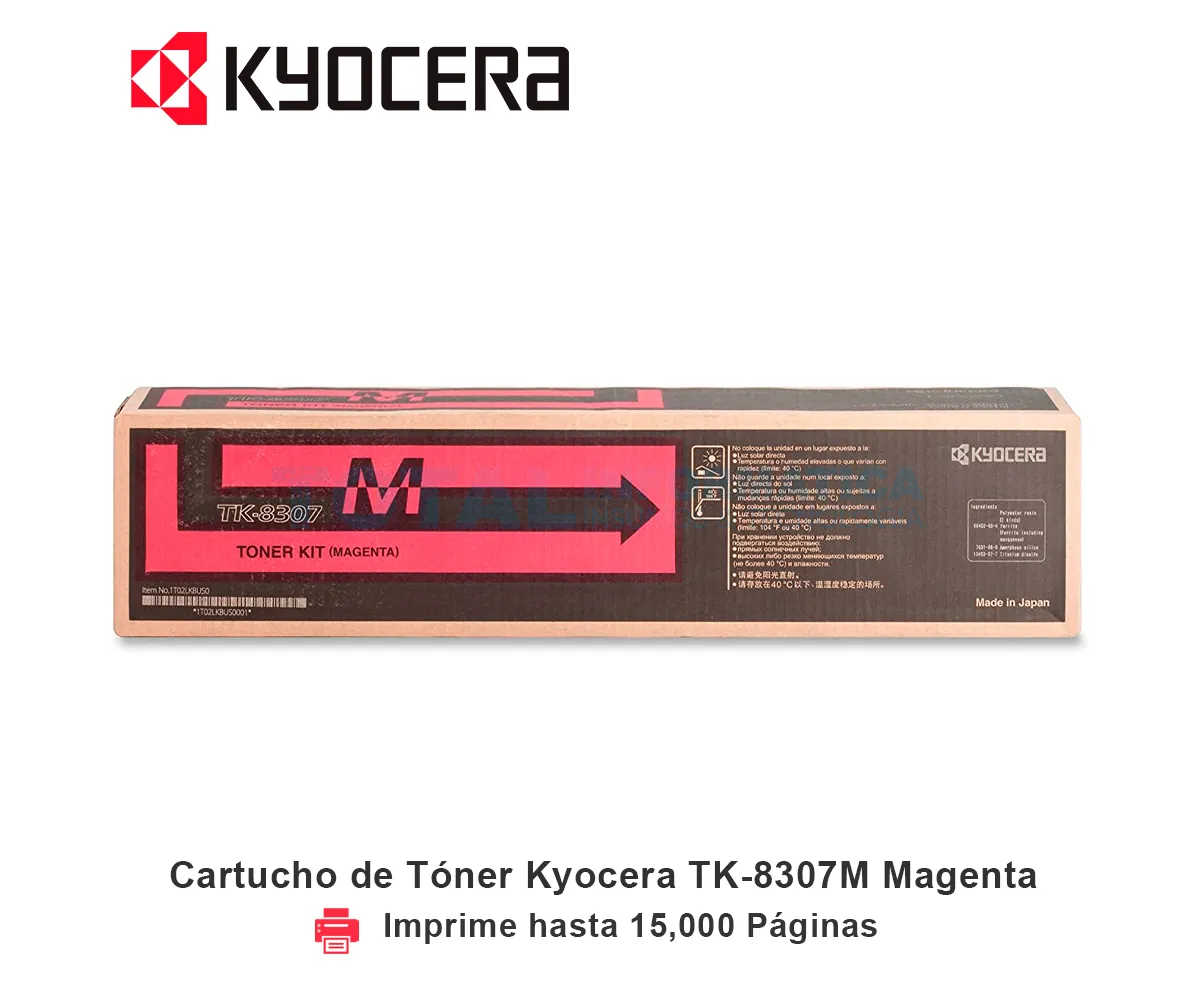 TONER KYOCERA TK-8307M MAGENTA, TASKALFA, 15000 PAGINAS - imagen 1