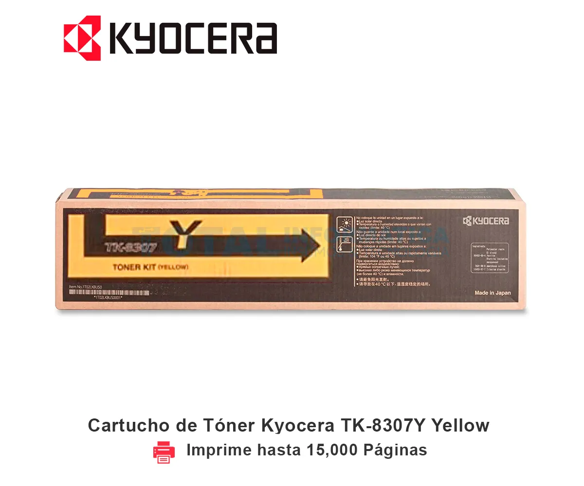 TONER KYOCERA TK-8307Y YELLOW, TASKALFA, 15000 PAGINAS - imagen 1