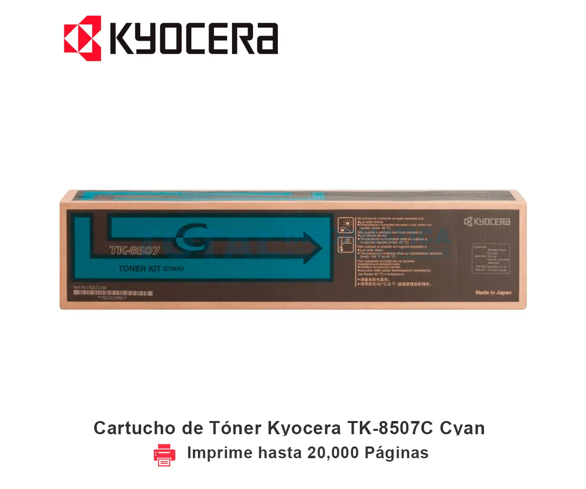 TONER KYOCERA TK-8507C CYAN, TASKALFA, 20000 PÁGINAS - imagen 1