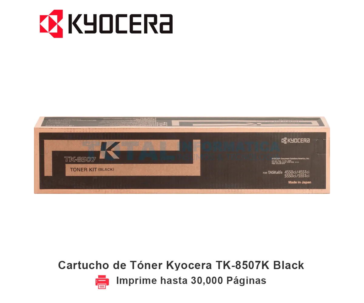 TONER KYOCERA TK-8507K BLACK, TASKALFA, 30000 PÁGINAS - imagen 1