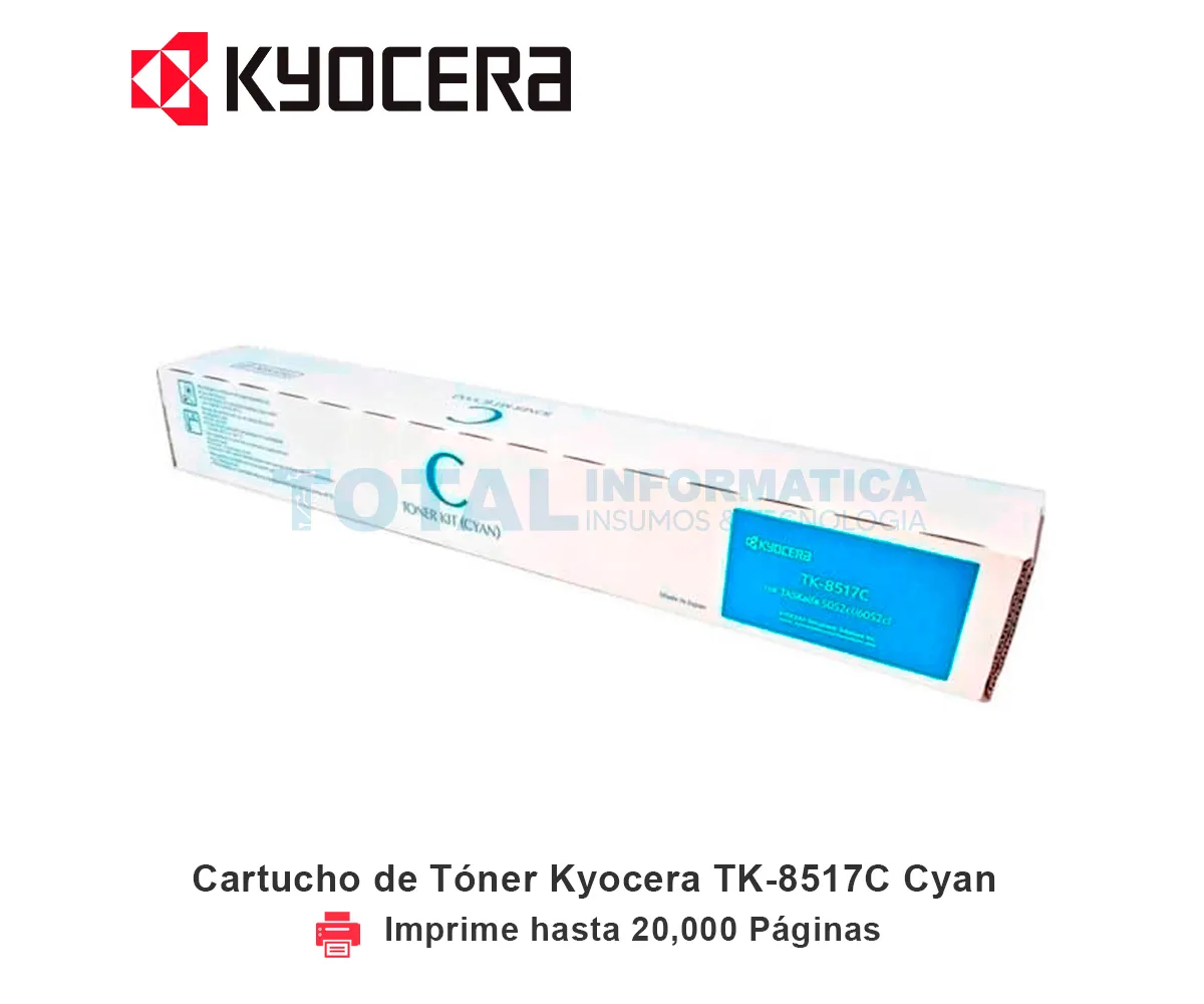 TONER KYOCERA TK-8517C CYAN, TASKALFA, 20000 PÁGINAS - imagen 1