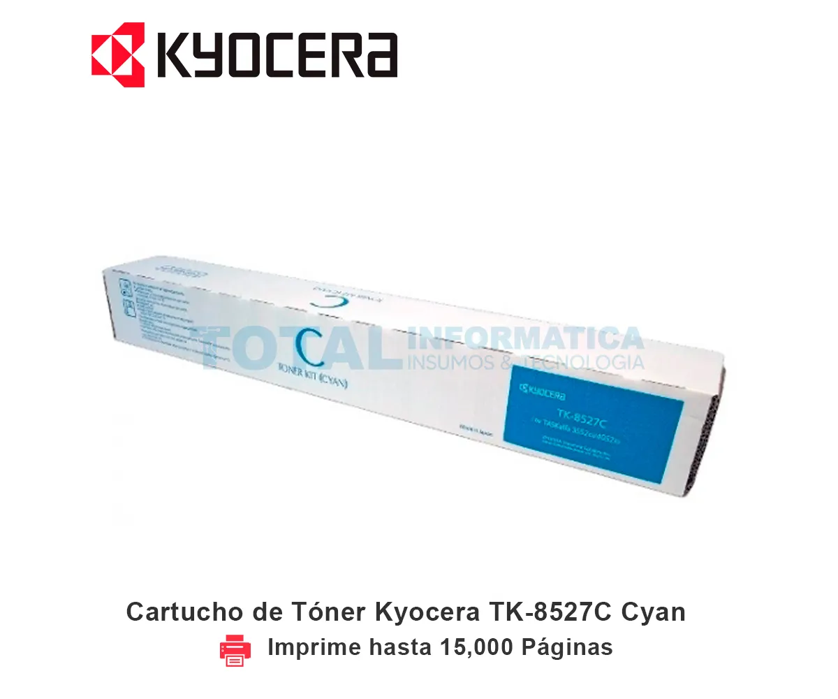 TONER KYOCERA TK-8527C CYAN, TASKALFA, 15000 PÁGINAS - imagen 1