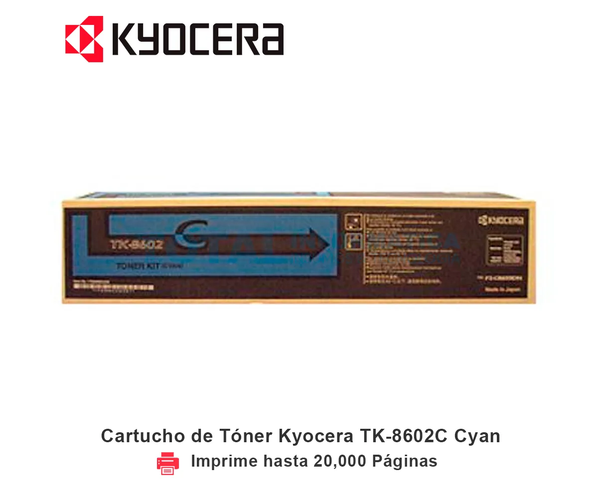 TONER KYOCERA TK-8602C CYAN, 20,000 PÁGINAS - imagen 1
