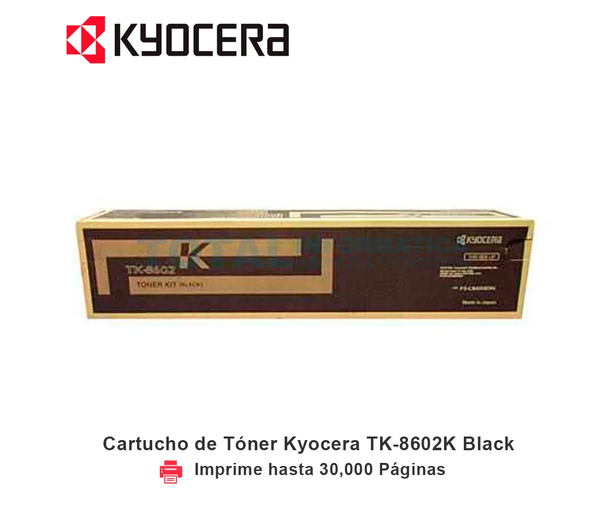TONER KYOCERA TK-8602K BLACK, 30,000 PÁGINAS - imagen 1