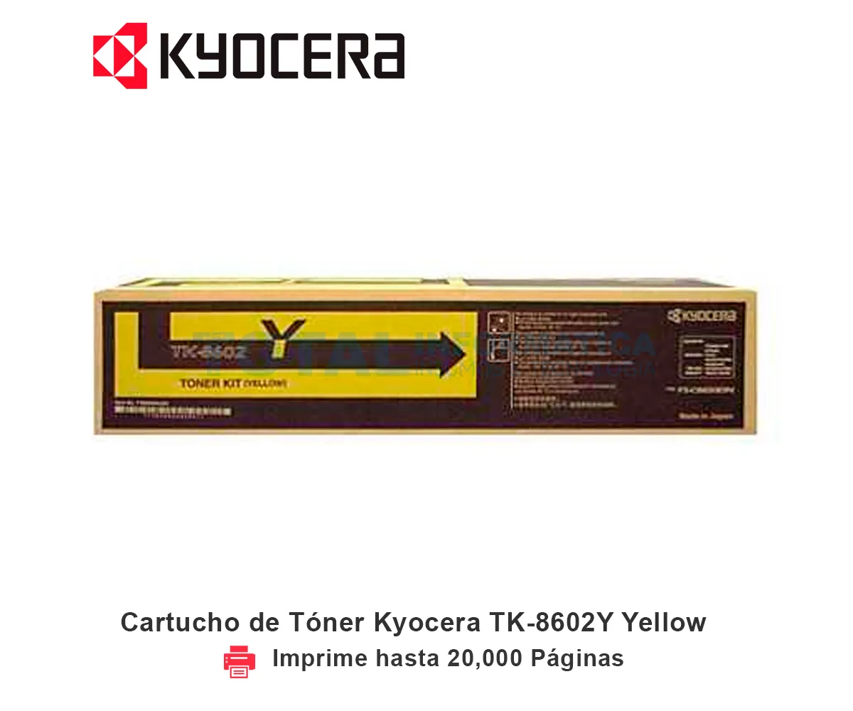 TONER KYOCERA TK-8602Y YELLOW, 20000 PÁGINAS - imagen 1